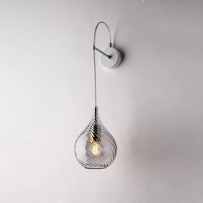 Applique Moderna Pluvia Metallo Grigio Fumè 1 Luce E14