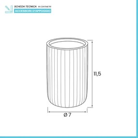 Portaspazzolini bagno dappoggio rosa in ceramica soft touch Spring