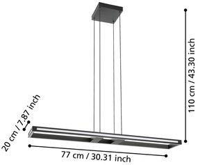 Sospensione Contemporanea Salvilanas-Z Alluminio Nero 1 Luce Led 33W