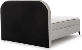 Letto boxspring grigio chiaro con contenitore 200x200 cm Ornes – Ropez