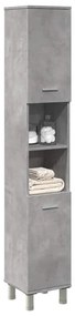 Mobile Da Bagno Grigio Cemento 30x30x179 Cm Legno Multistrato /