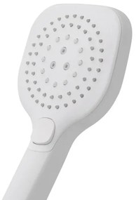 Doccino arrotondato 26 cm con tre tipi di getto bianco opaco in ABS Hidra