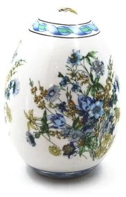 Uovo Decorativo in Ceramica Blue Flower - Made in Italy