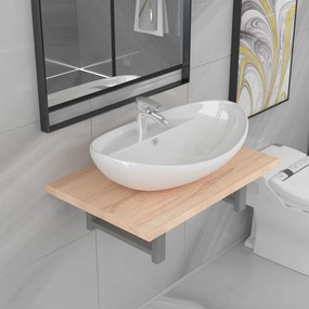 Set Mobili Da Bagno 2 Pz Ceramica Rovere /