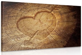 Stampa su tela – Cuore intagliato su tronco