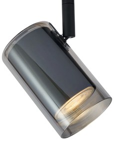 Faretto moderno nero con vetro fumé per sistema a binario monofase - Iconic Lloyd