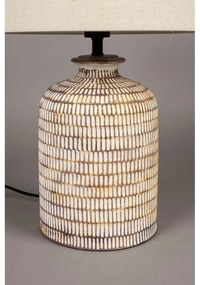 Lampada da tavolo beige con paralume in lino Russel - Dutchbone