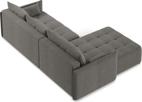 Divano angolare grigio scuro allungabile/con contenitore (con penisola a sinistra/con chaise lounge) Moku – Makamii