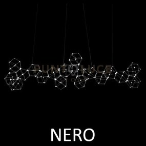 Lampada a sospensione lineare lucciola 18  cromato nero led 3000k 8...