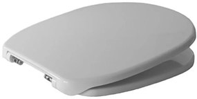 Copriwater in Termoindurente, serie Linea della Pozzi Ginori, Bianco con cerniere in acciaio inossidabile regolabili.