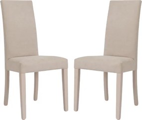 Sedia moderna denver in tessuto Beige imbottita - set 2