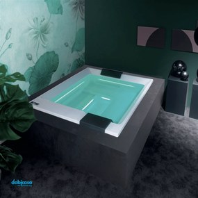 Treesse Mini Piscina "Ghost Plus Shadow" Idro 200x160 Interno Bianco Rivestimento Nero Satinato