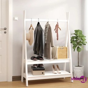 vidaXL Appendiabiti Bianco 100x45,5x150 cm Legno Massello di Pino