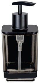 Dispenser di sapone in plastica autoportante nero 340 ml Quadro - Wenko