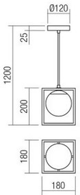 Redo 01-3056 - Lampadario a sospensione con filo ZODIAC 1xE14/28W/230V