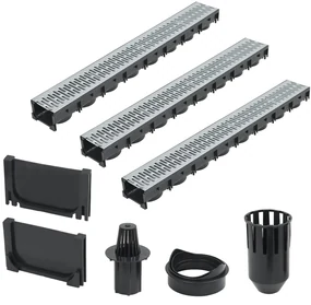 Canalette Di Drenaggio 3 Pz Acciaio Zincato 3 M /