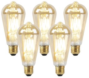 Set di 5 lampade LED E27 dim to warm gold 8W 806 lm 2000-2700K