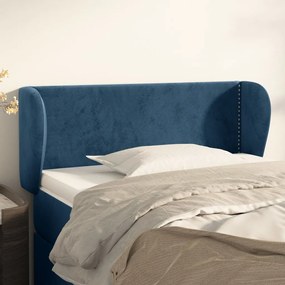 Testiera Ad Orecchio Blu Scuro 93x23x78/88 Cm İn Velluto /