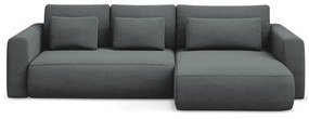 Divano angolare grigio scuro allungabile/con contenitore (con penisola a destra/con chaise lounge) Kapua – Makamii