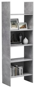 Libreria grigio cemento 60x35x180 cm in truciolato