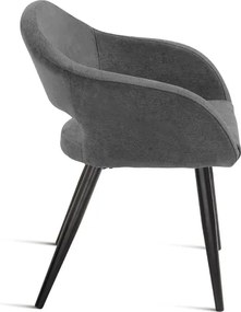 Sedia imbottita in tessuto Antracite con struttura in metallo WEST 2 sedie