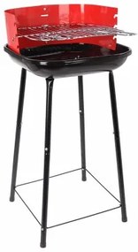 Barbecue a Carbone con Gambe Grill 41 x 41 x 74 cm Rosso/Nero
