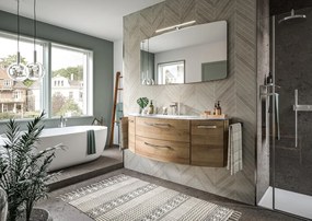 Mobile da bagno sospeso sotto lavabo L 139 x H 49.2 x P 46.2 cm rovere, 2 cassetti, 2 ante PELIPAL Cassca