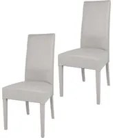 Set 2 sedie Luisa Tommychairs in faggio grigio chiaro, seduta e schienale imbottiti e rivestiti in pelle artificiale