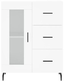 Credenza bianca 69,5x34x90 cm in legno multistrato