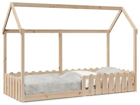Giroletto Casetta Per Bambini 80x200 Cm Legno Massello Di Pino /