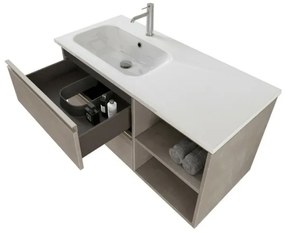 Mobile bagno sospeso 100 cm Master grigio con lavabo e specchio