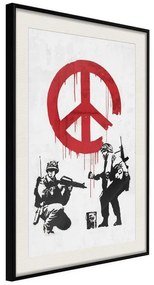 Poster  Banksy: CND Soldiers II  Cornice Quadri Cornice nera con pass-partout, Larghezza x Altezza Home decor 20x30