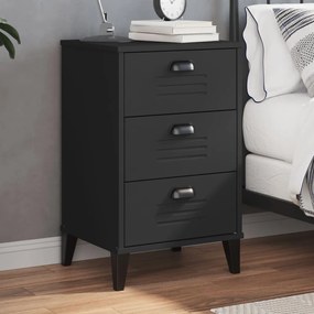 Comodino Vıken Nero İn Legno Multistrato /