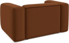 Poltrona arancione/marrone con rivestimento in velluto Ekahi – Makamii