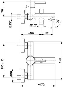 KFA Armatura 5824-010-00 - Rubinetto vasca da bagno NEDA cromo lucido