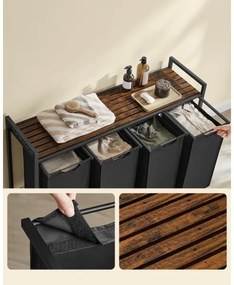 Cestino portabiancheria REX marrone/nero