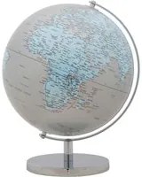 Mappamondo girevole da appoggio 25x34cm Argento e Azzurro