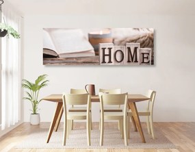 Stampa su tela – Lettere di legno con scritta Home