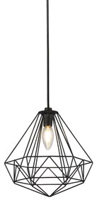 Sospensione Industrial-Nordico Nico Acciaio Nero 1 Luce B22/E14/E27