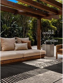 Tappeto da interno/esterno nero/color crema 200x300 cm Haringey Acacia – Ted Baker