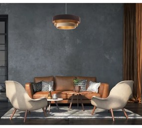 Lampadario su filo TRINITI 1xE27/60W/230V marrone/oro/beige