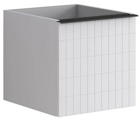 Struttura semi colonna da bagno Pixel 1 cassetto laccato opaco bianco L 40 x H 40 x P 45.5 cm