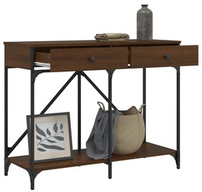 Tavolino consolle rovere marrone 100x39x78,5 cm multistrato