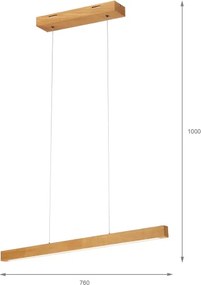 Lampada a sospensione LED su cavo VERDE LED/18W/230V 3000K 76 cm rovere