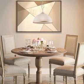 Brilagi - Lampadario a sospensione con supporto rigido LED ANTICO 1xE27/60W/230V bianco patinato