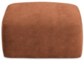 Poggiapiedi color terracotta con rivestimento in ciniglia Leila – Makamii