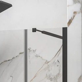 Porta doccia nera opaca 160 cm battente e anta fissa | KS5000N - KAMALU