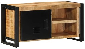 Mobile Porta Tv 80x30x40 Cm İn Legno Massello Di Mango Grezzo /