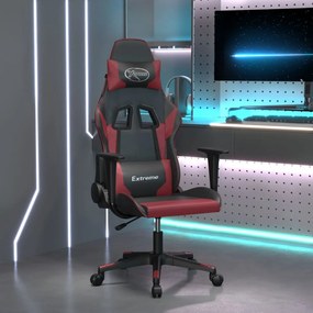 Sedia gaming nero e rosso vino in similpelle