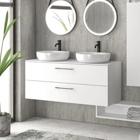 Mobile bagno 120cm con 2 cassetti e piano per lavabo appoggio EL-120P - KAMALU